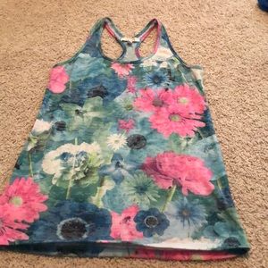 Floral racer back tank top